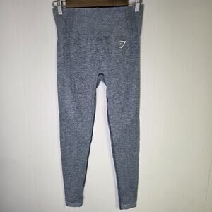 Gym Shark Workout Compression Leggings Blue Gray Pant Size Small